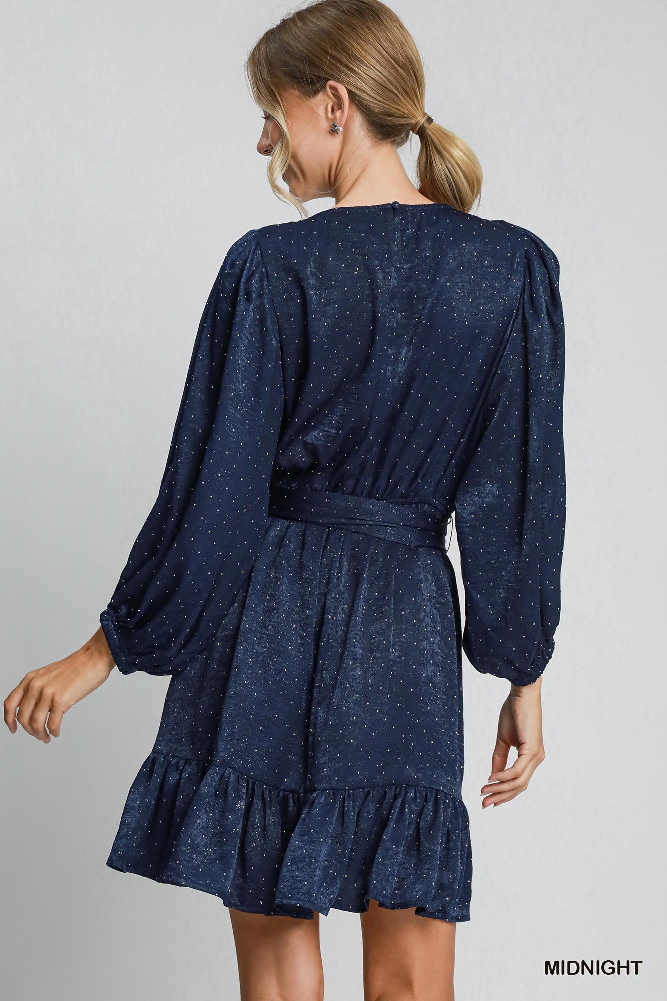 Umgee Rhinestone Satin Dress