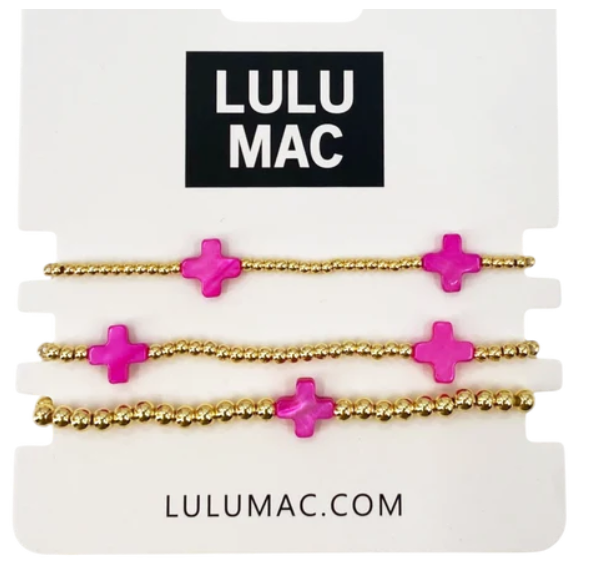 LuLu Mac Beaded Cross Bracelet Sets