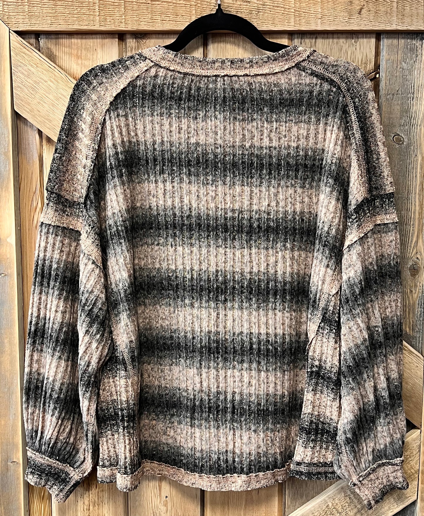 Umgee Striped Balloon Sleeve Top