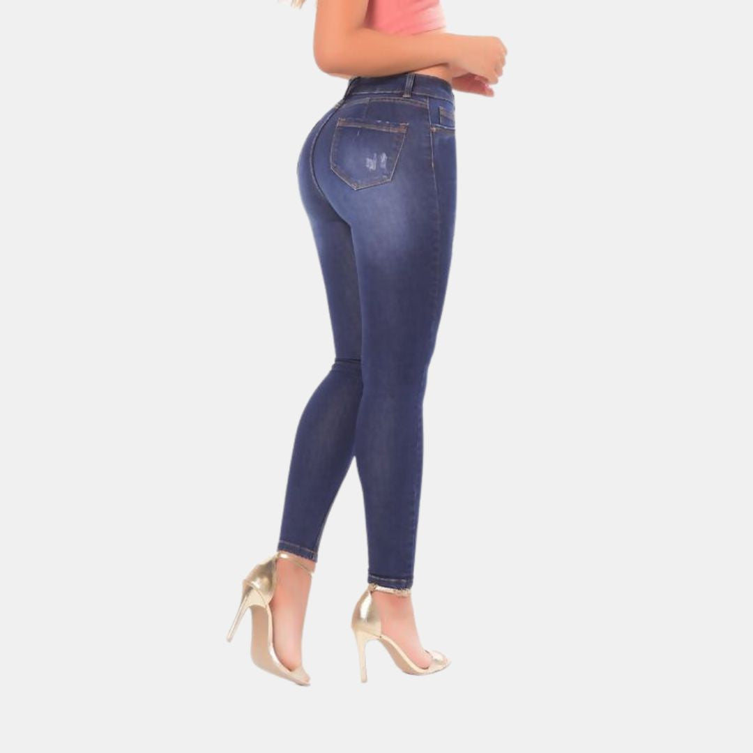 Demi Light Distressed Dark Wash Jeans
