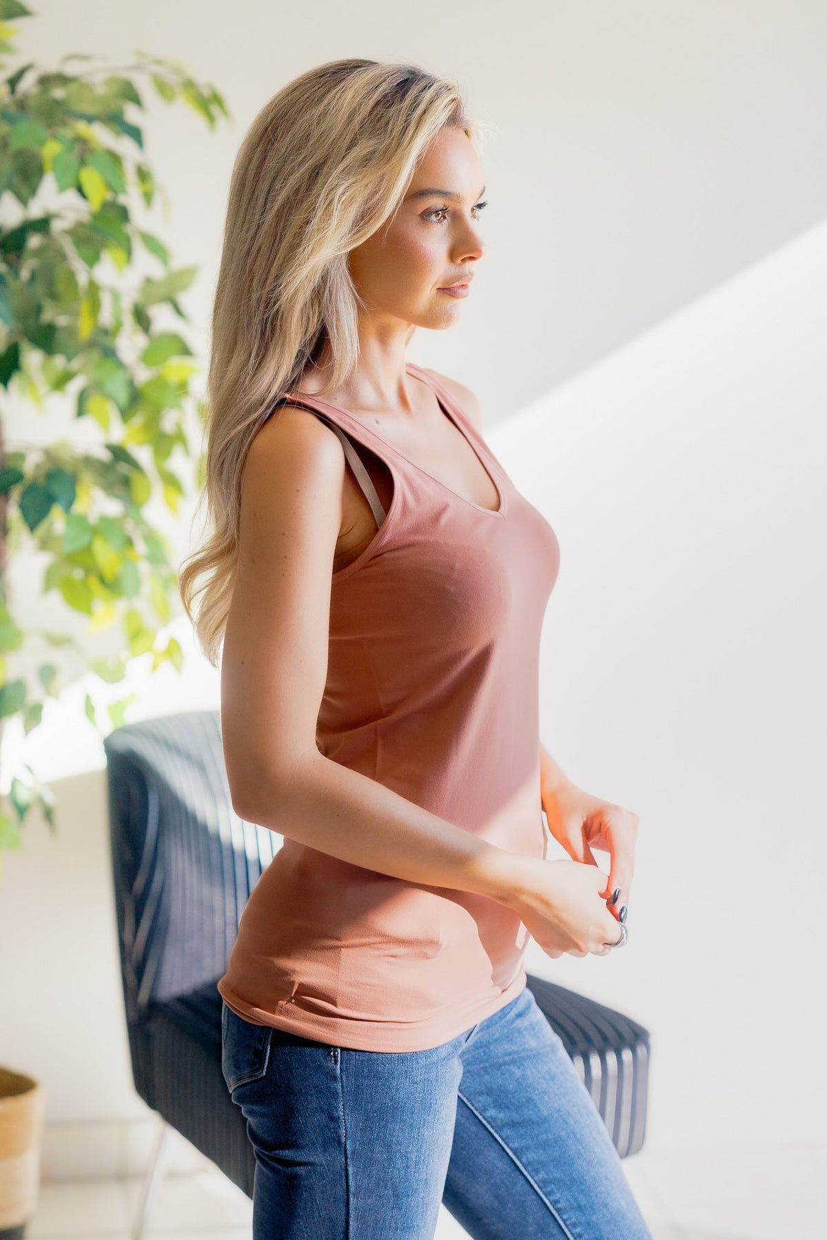 Shadowed Blush Tank