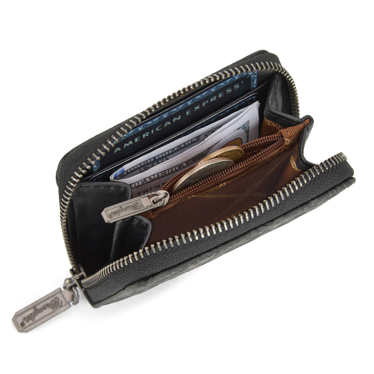 Wrangler Tooled Zip Around Wallet