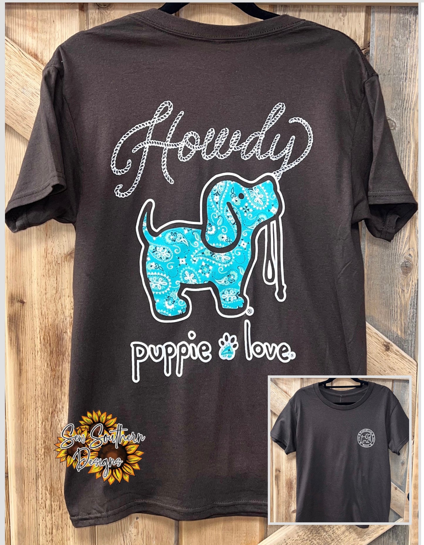Puppie Love Howdy Bandana Pup T Shirt