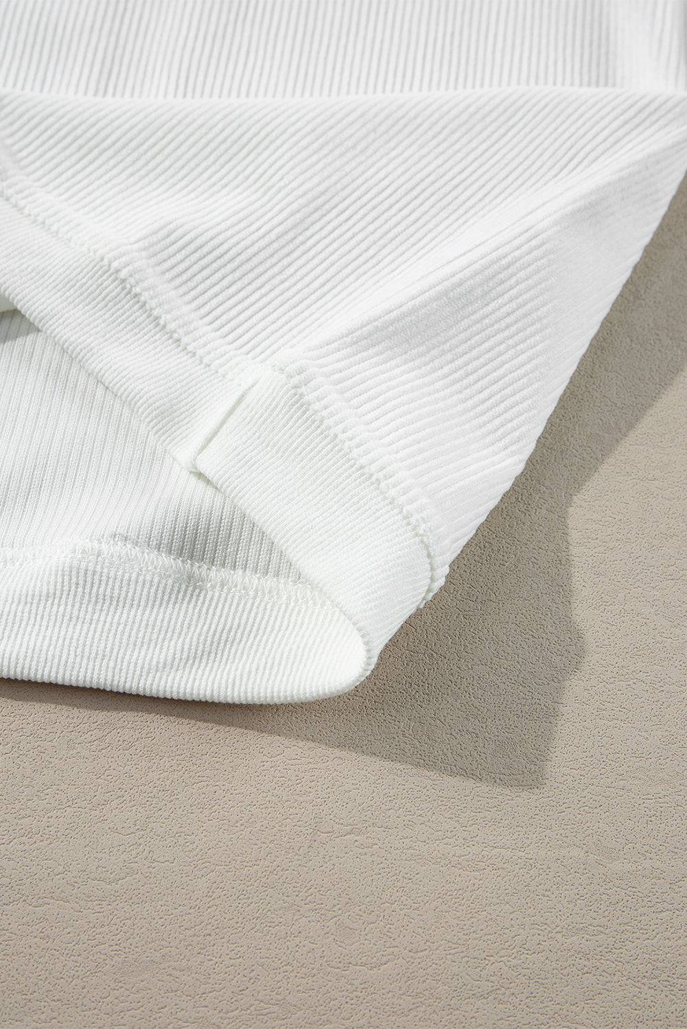 Red Contrast Trim Crinkle Rib Oversized Sweatshirt