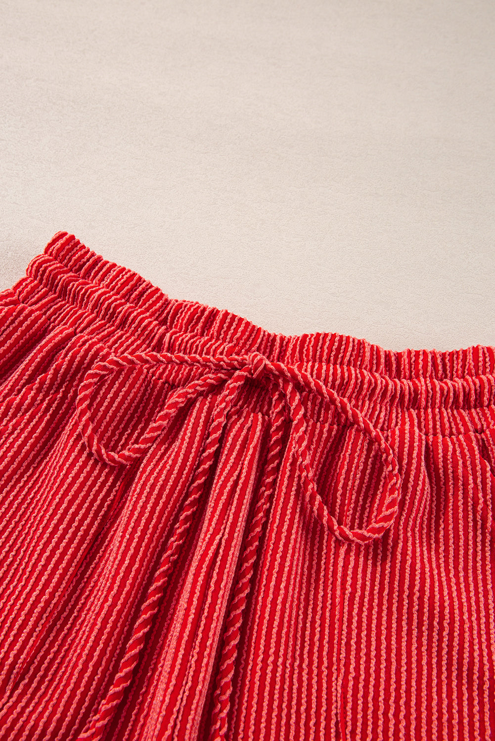 Racing Red Corded MERRY Long Sleeve Top and Shorts Pajama Set