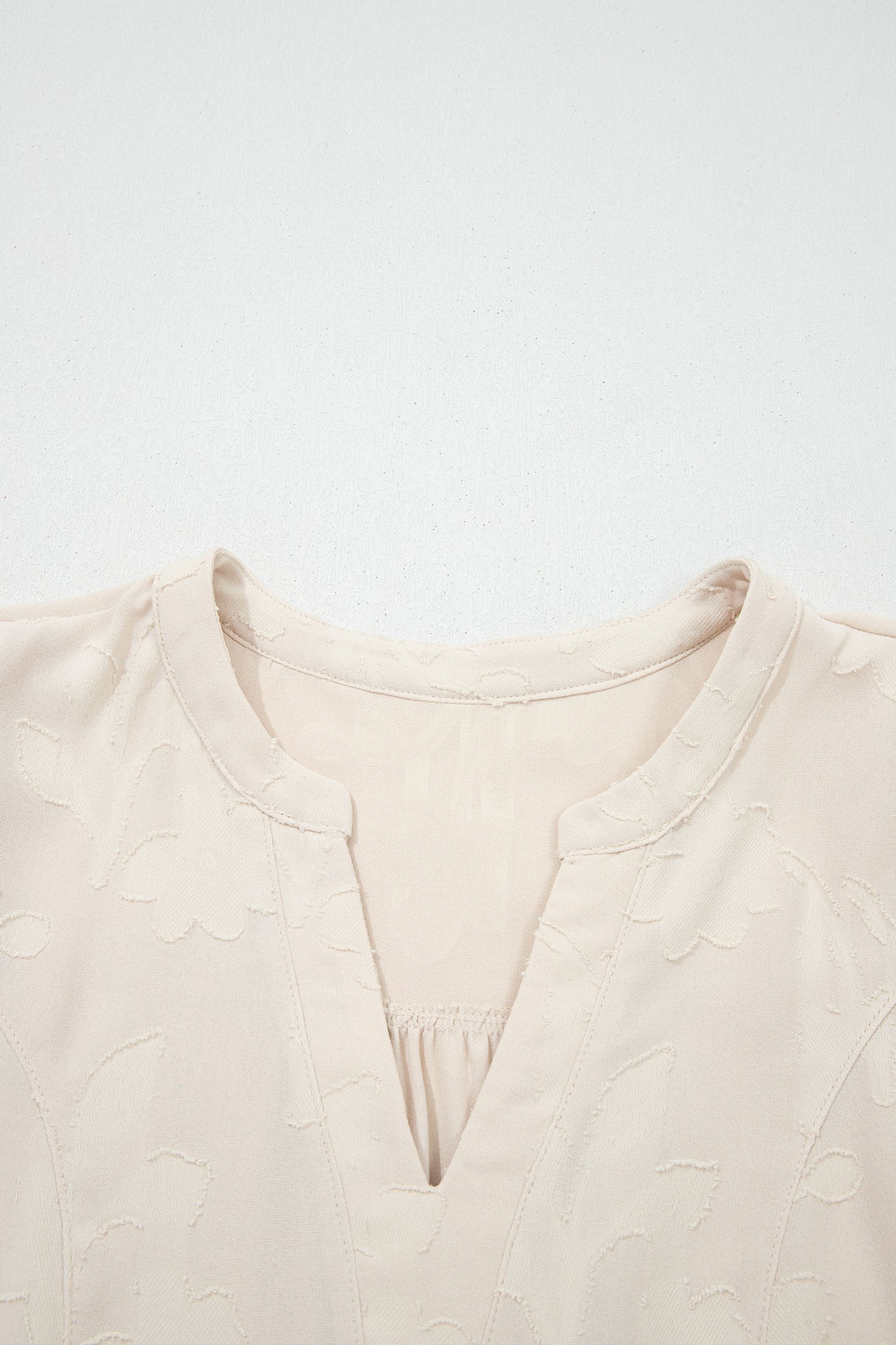 Floral Textured Long Sleeve Tiered Mini Dress