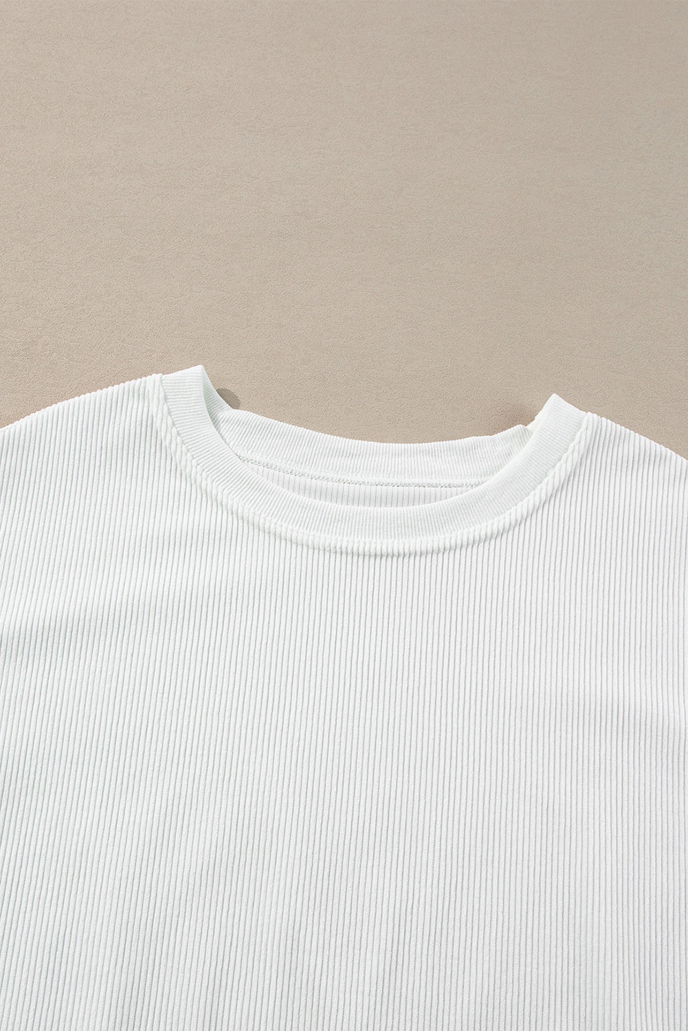 Red Contrast Trim Crinkle Rib Oversized Sweatshirt