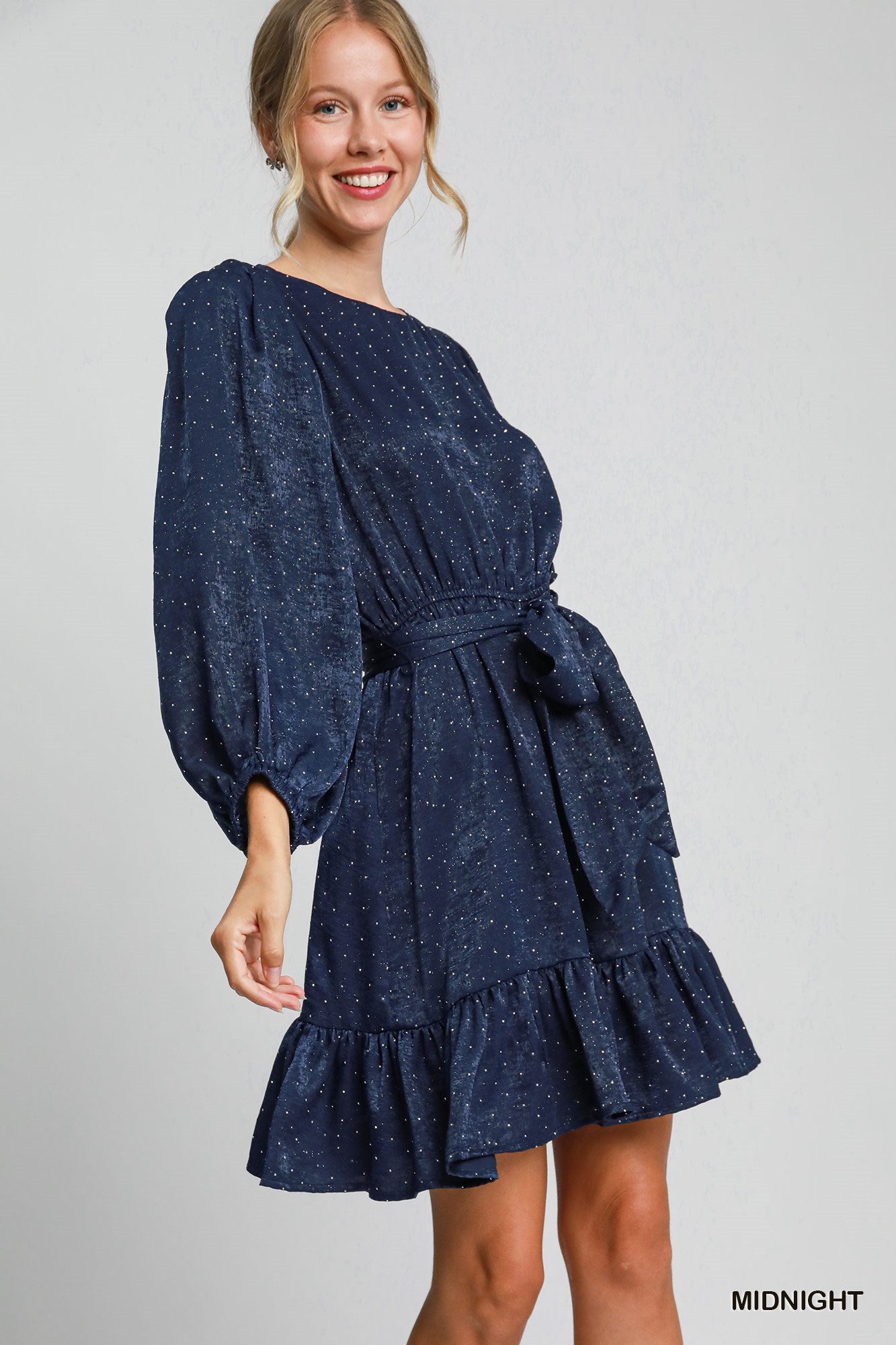 Umgee Rhinestone Satin Dress