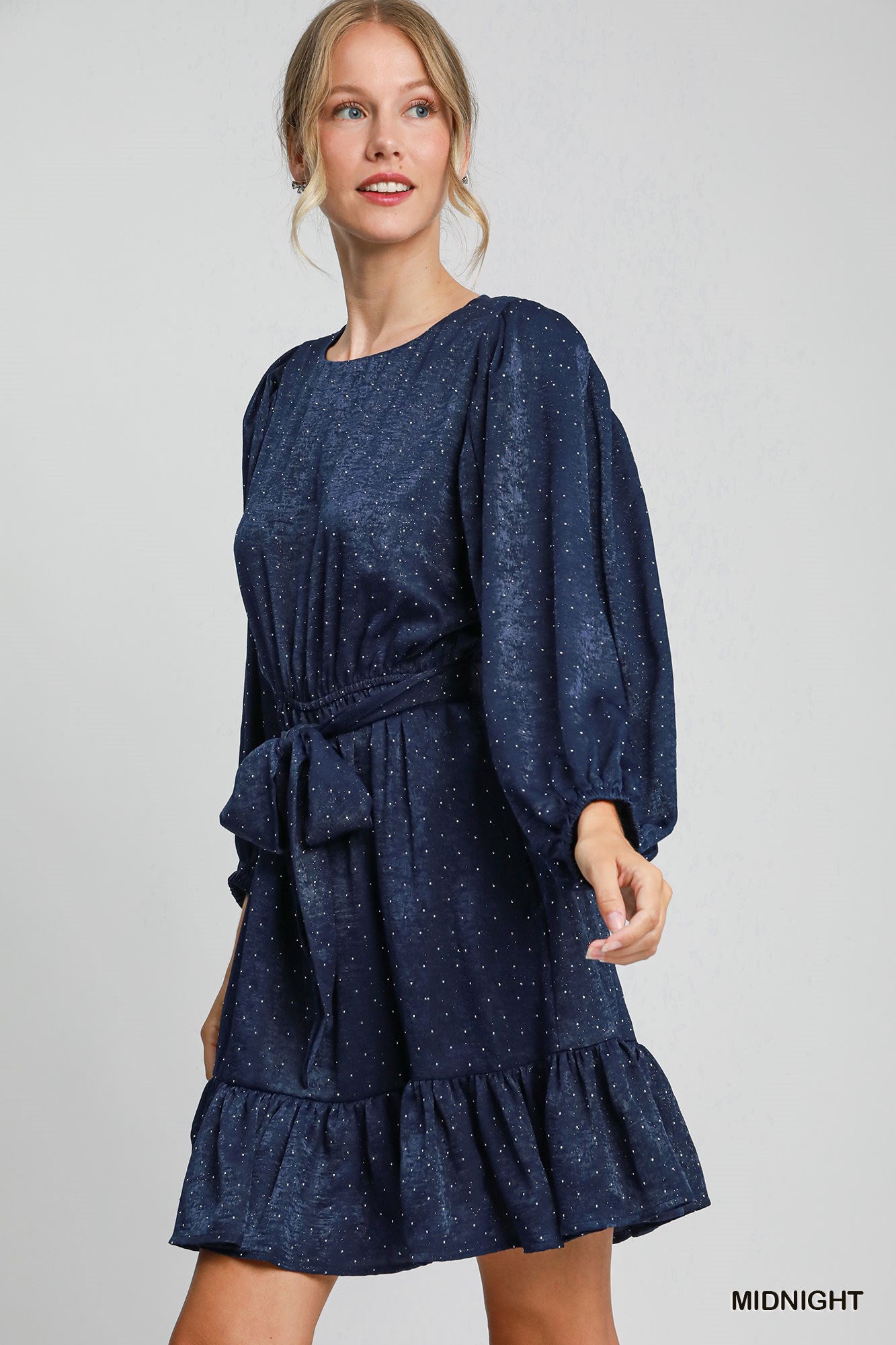 Umgee Rhinestone Satin Dress