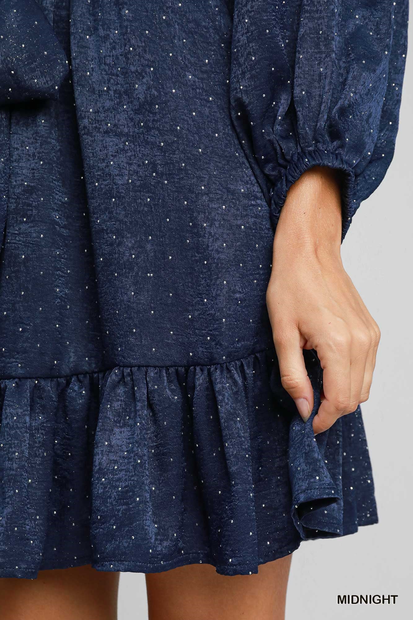 Umgee Rhinestone Satin Dress