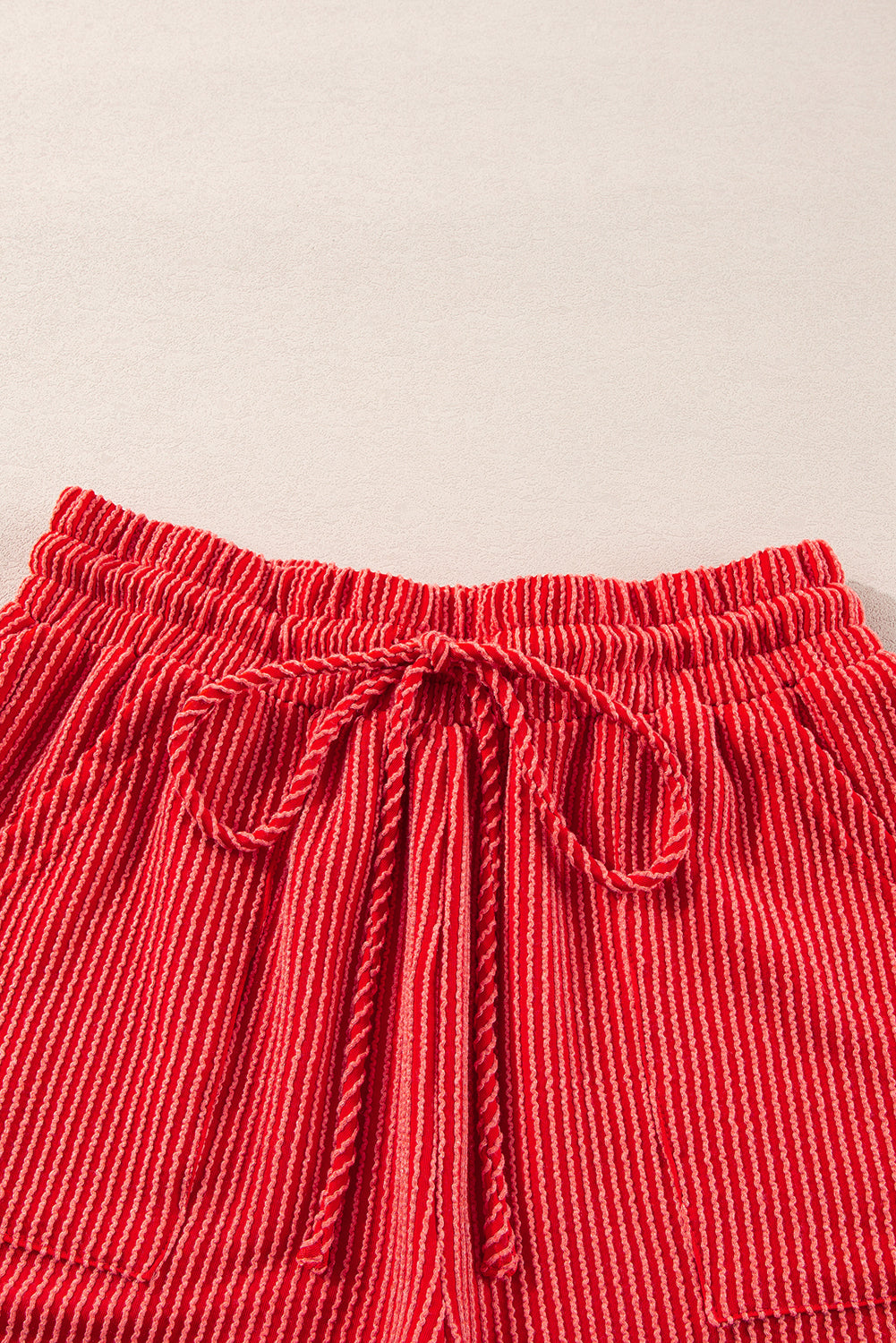 Racing Red Corded MERRY Long Sleeve Top and Shorts Pajama Set