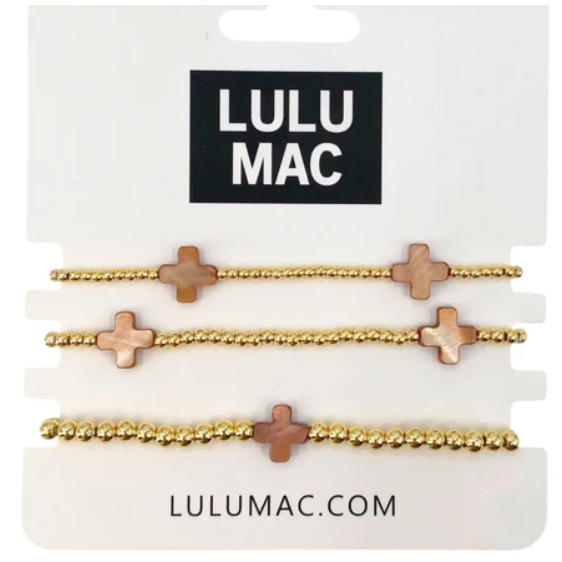 LuLu Mac Beaded Cross Bracelet Sets