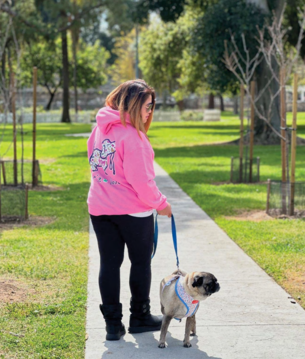 PUPPIE LOVE BRAND-  Dog Mom Pattern Pup Adult Hoodie