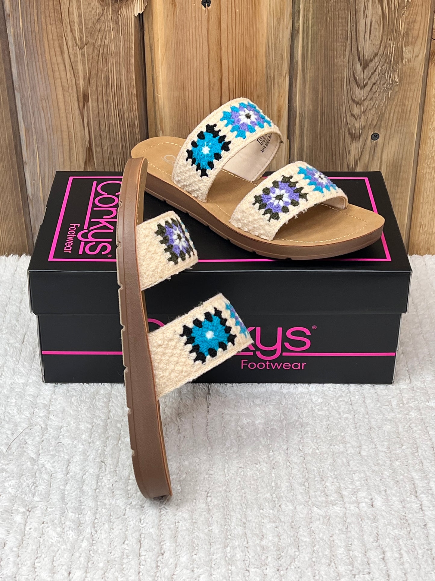 Corky's Toodles Double Strap Slide On Sandal