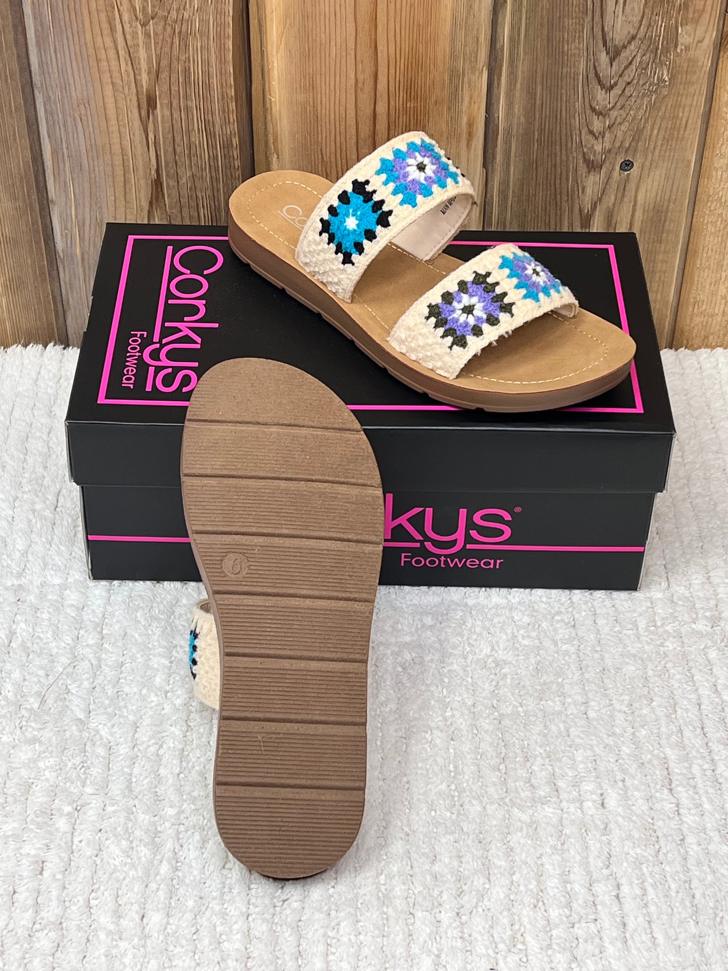 Corky's Toodles Double Strap Slide On Sandal