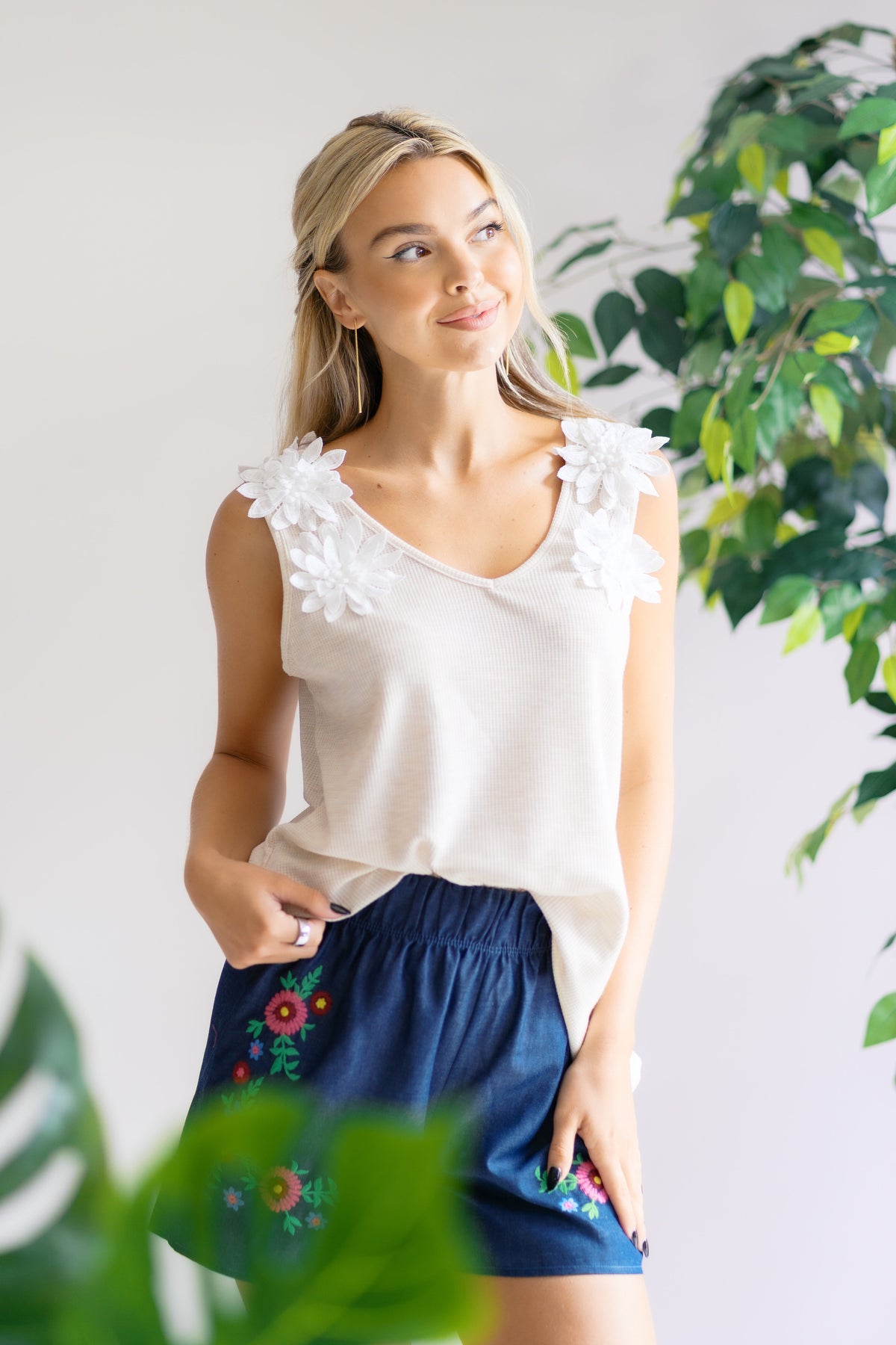 Whimsy Bloom Sleeveless Top