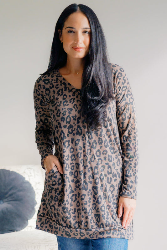 Leopard Lure V-Neck Tunic