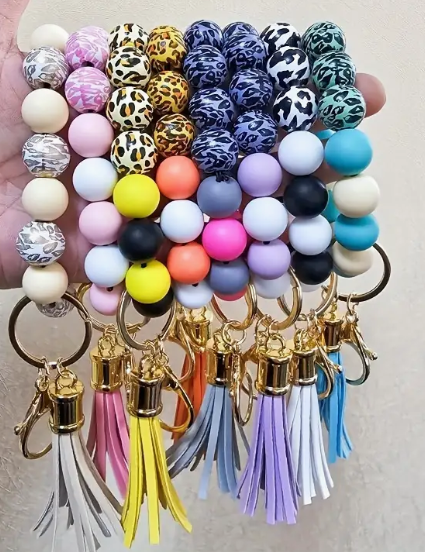 Beaded Keychain with Tassel