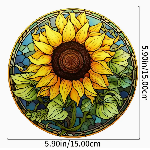 Sunflower Acrylic Suncatcher 6" x 6"
