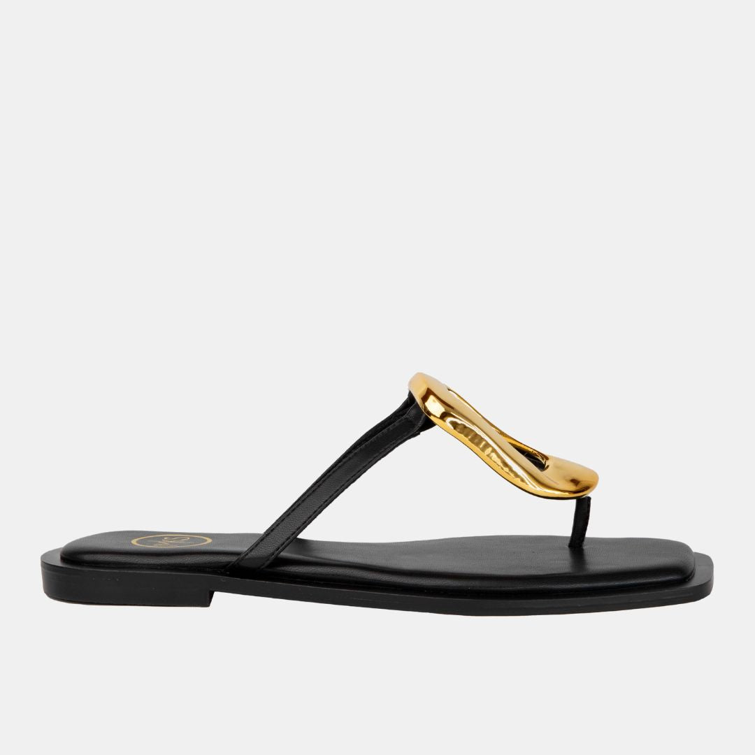 Ava 4 Buckle-Top Flat Mules