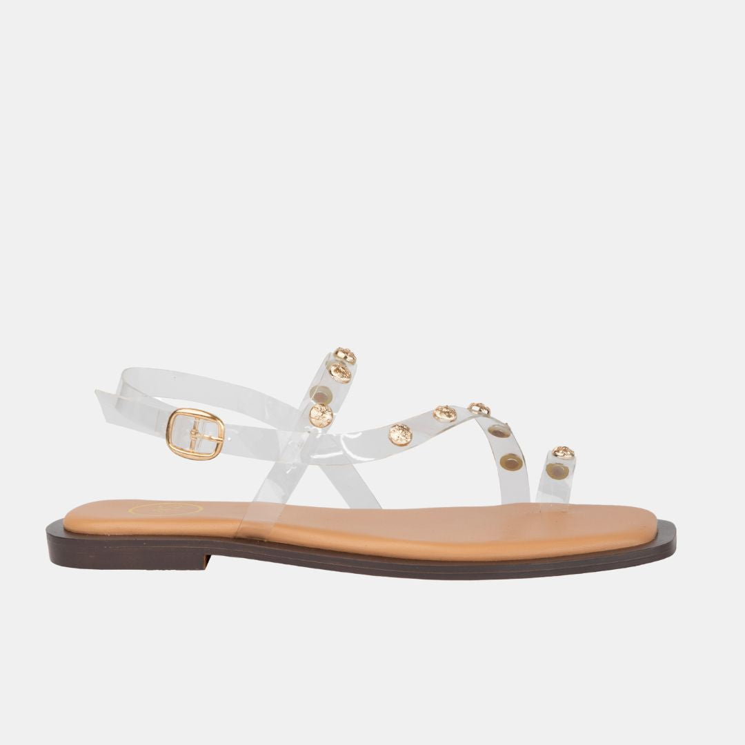 Ava 3 Studded Mule Flat Sandals
