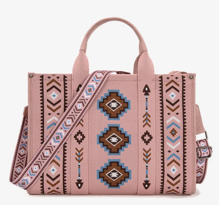 Montana West Aztec Print Wide Tote