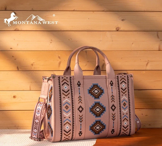 Montana West Aztec Print Wide Tote