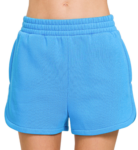 Zenana Fleece Dolphin Shorts