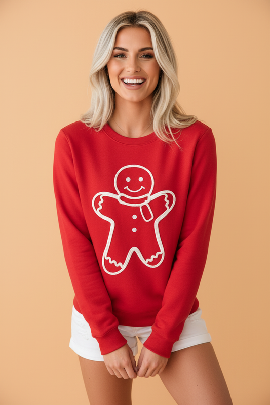 Christmas Gingerbread Embroidered Sweatshirt