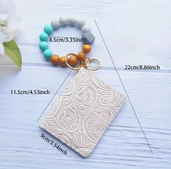 The Cheyenne Tooled Keychain Card Wallet