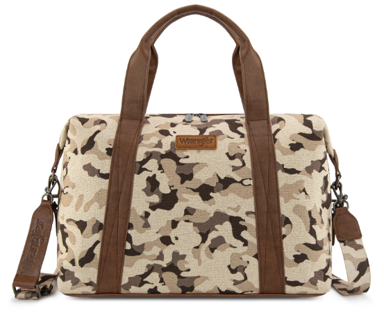 Wrangler Camo Print Duffle Bag & Shoulder Tote