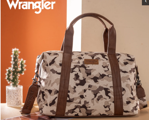 Wrangler Camo Print Duffle Bag & Shoulder Tote
