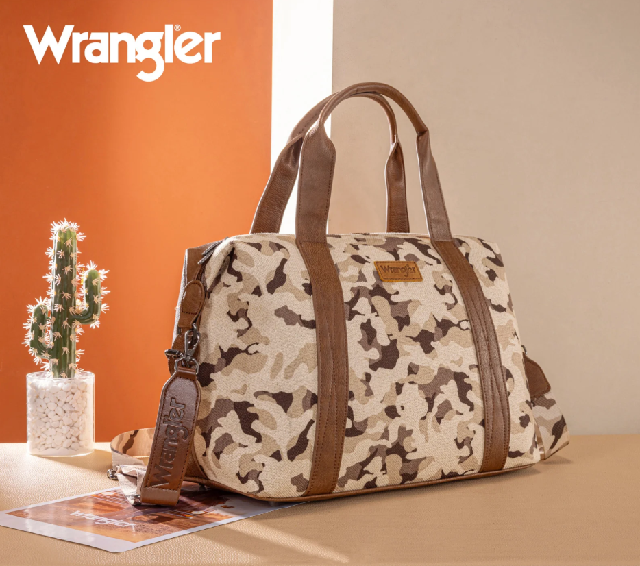 Wrangler Camo Print Duffle Bag & Shoulder Tote