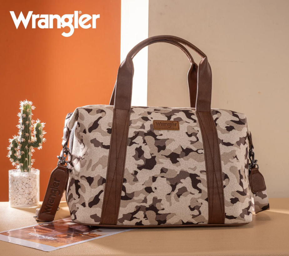 Wrangler Camo Print Duffle Bag & Shoulder Tote