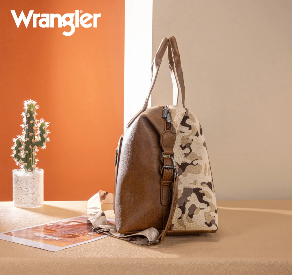 Wrangler Camo Print Duffle Bag & Shoulder Tote