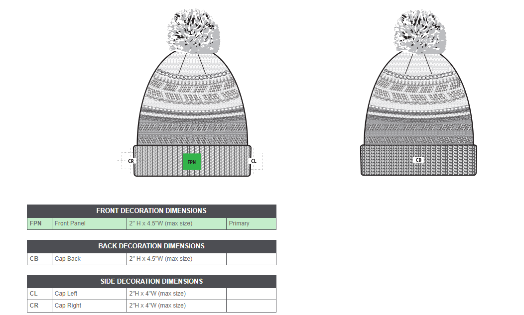 School Spirit Team Pom Pom Beanies