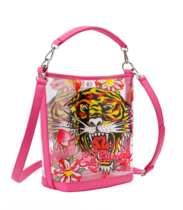 Ed Hardy Clear Tote Bags With Iconic Graphics