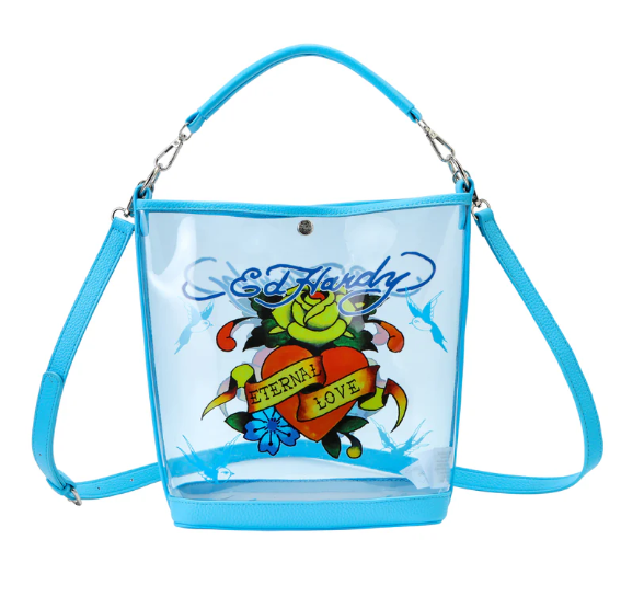 Ed Hardy Clear Tote Bags With Iconic Graphics