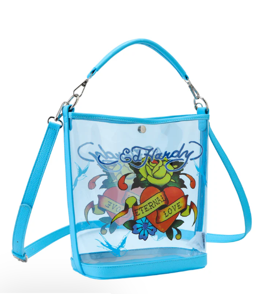 Ed Hardy Clear Tote Bags With Iconic Graphics