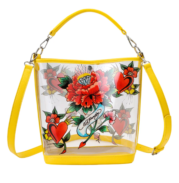 Ed Hardy Clear Tote Bags With Iconic Graphics