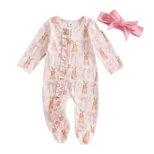 Pink Bow Bunny Sleeper