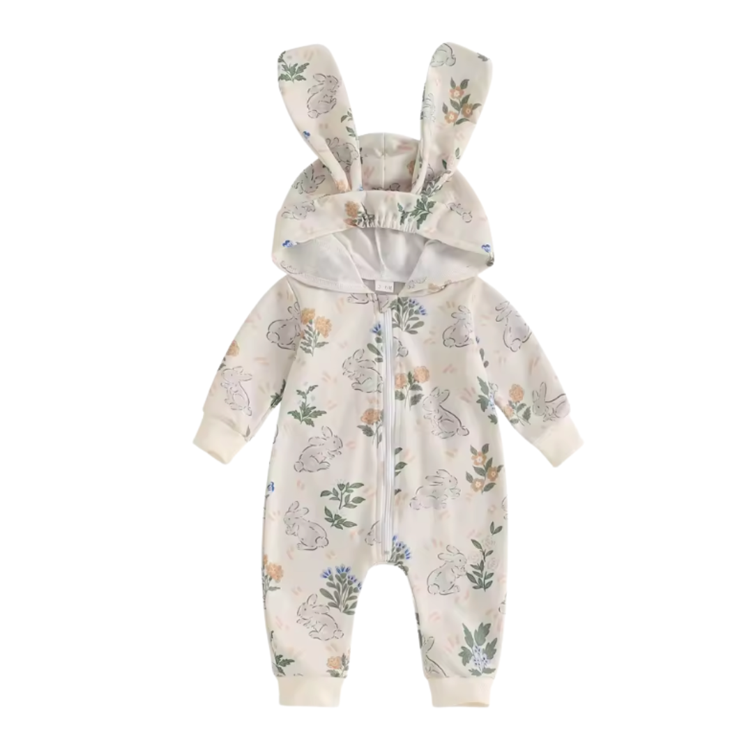 Floral Bunny Hooded Ear Jumper