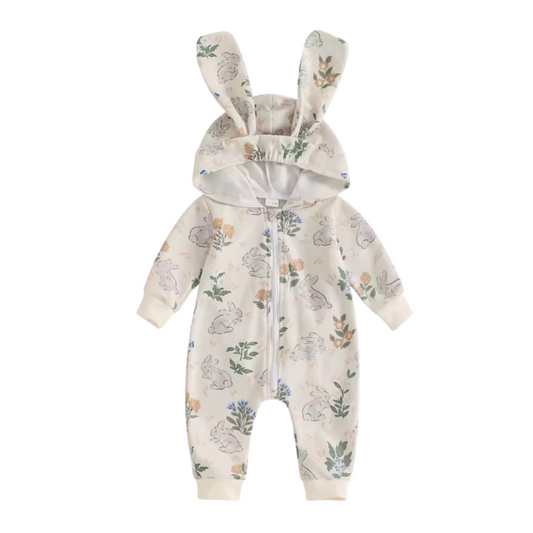 Floral Bunny Hooded Ear Jumper