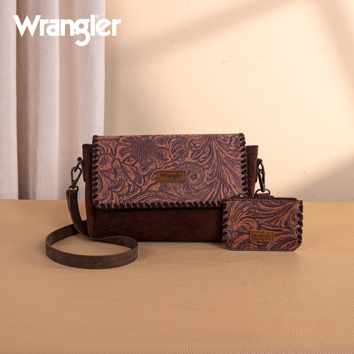Wrangler Vintage Floral Crossbody Bag wPouch