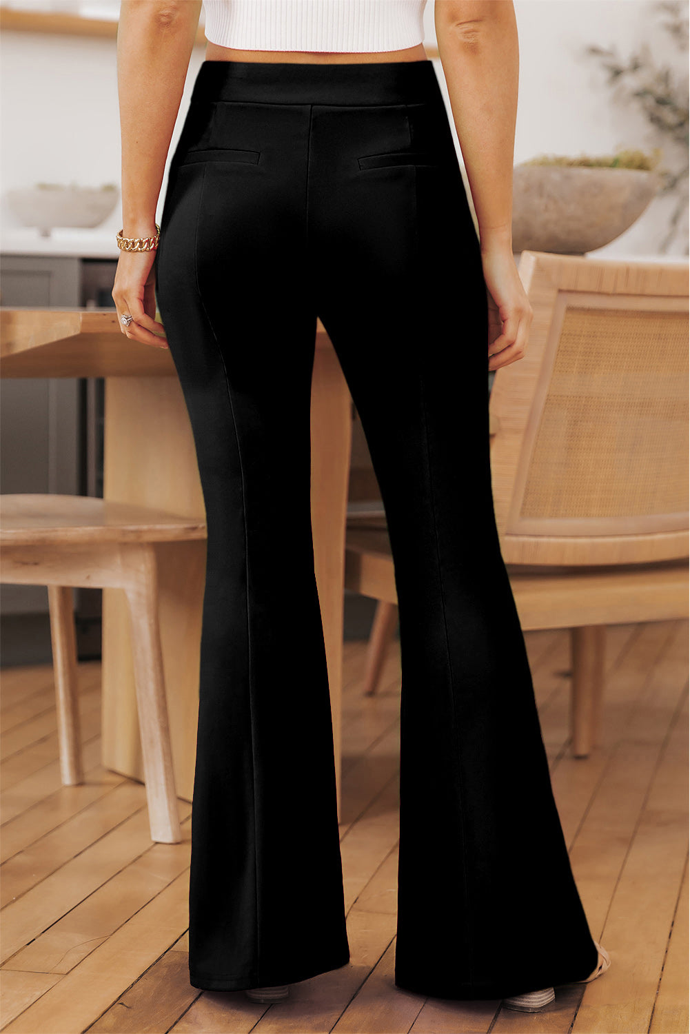 Heather Split Hem High Waist Pants