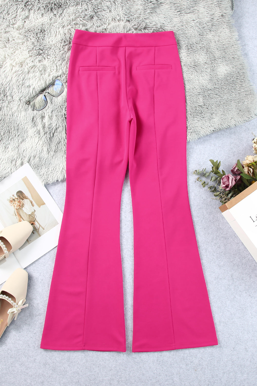 Heather Split Hem High Waist Pants
